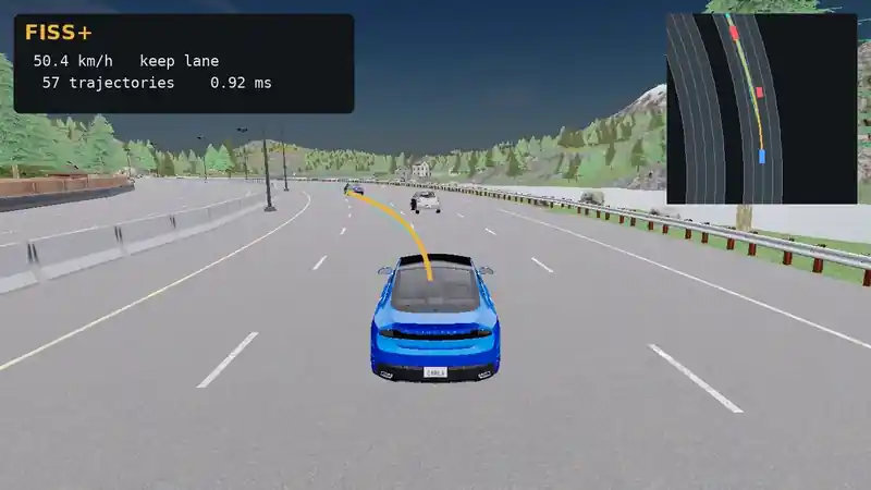 FISS+ driving through dense traffic in CARLA
